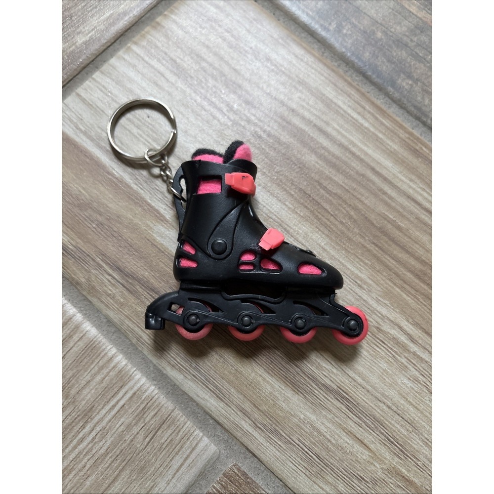 vintage 1990's Roller blade Black Pink Play Keychain